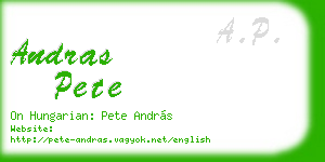 andras pete business card